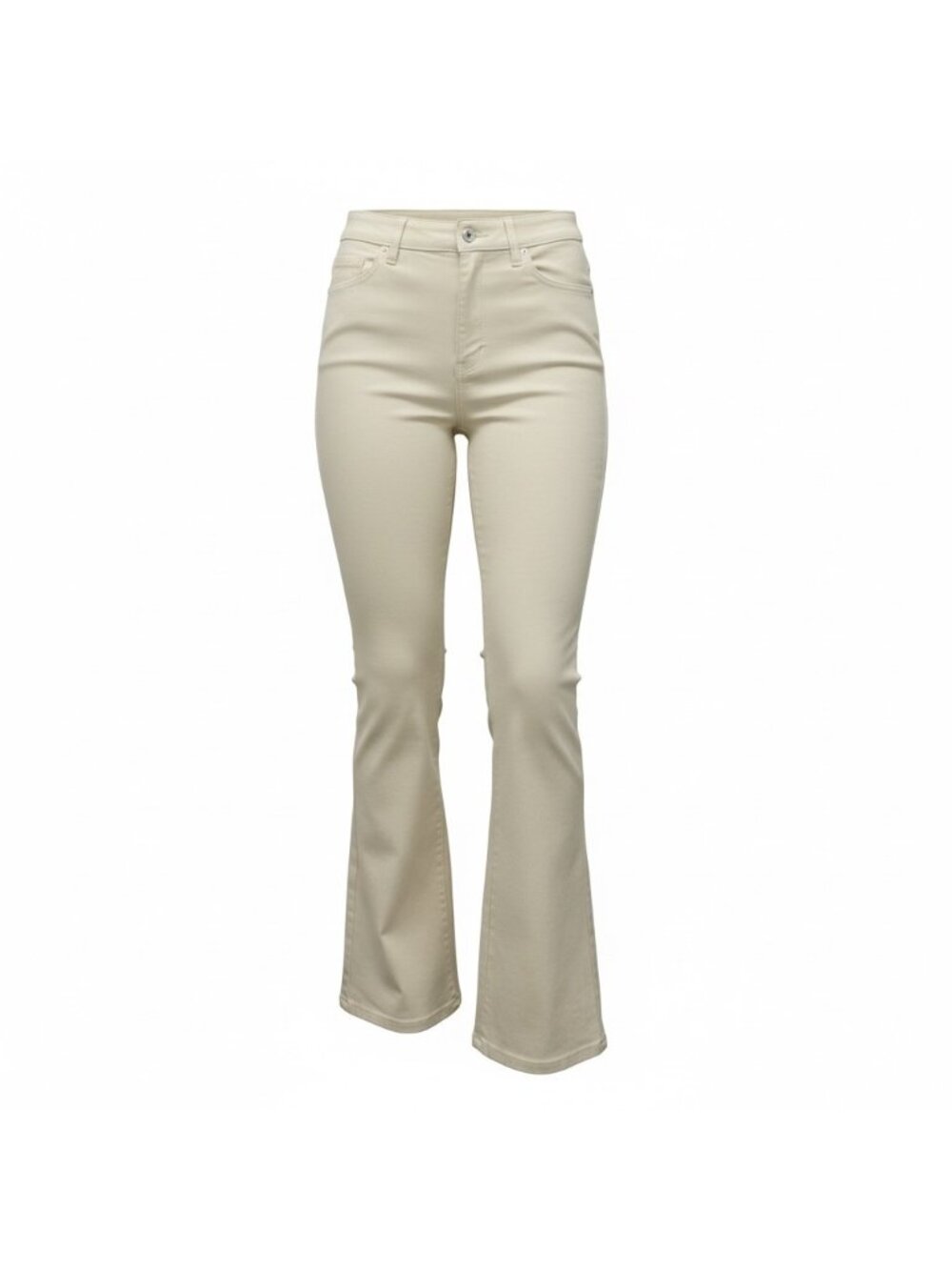 Conceited Cream Flare Pants High Rise Stretch Pull-On Size M